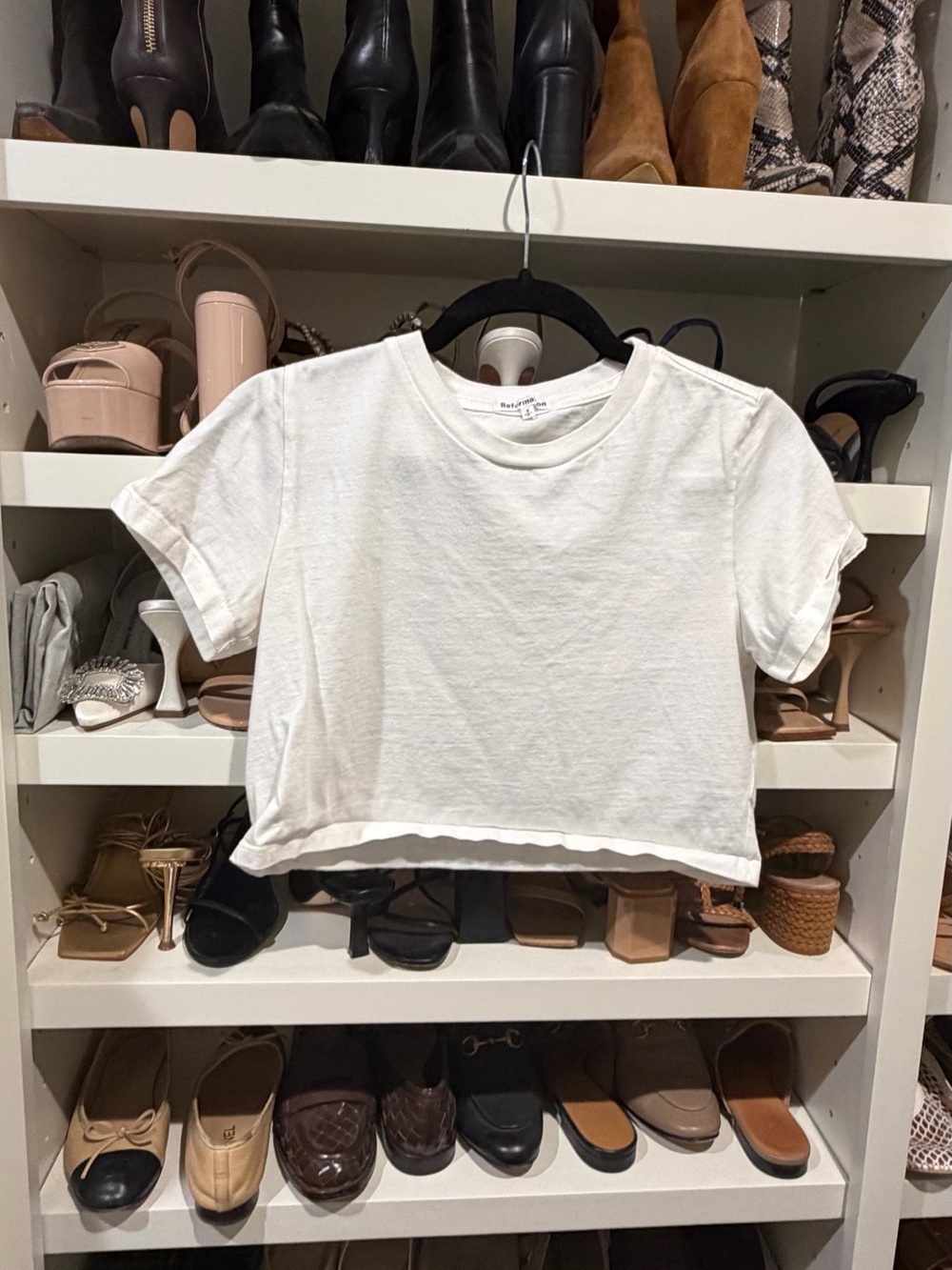 Reformation White Crewneck Tee